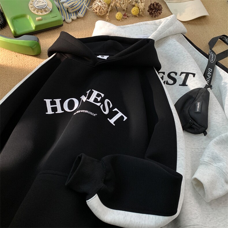 秋季新款连帽卫衣男宽松休闲拼色刺绣外套中性衣服W121-P65控98,女装短外套,星座209-2