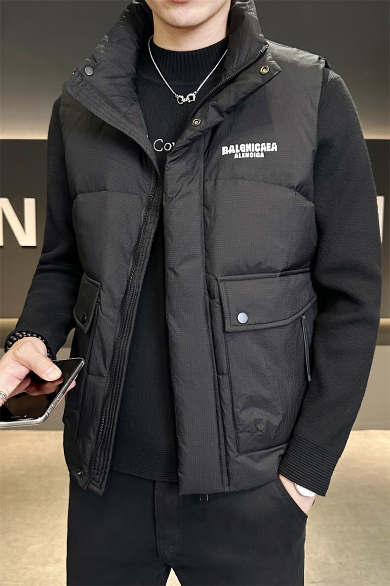 短款立领羽绒马甲男休闲日系面包服保暖外套马甲背心M9810-P125,男装背心/马甲,电商A237