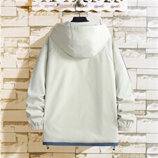 JK6001/P60春装新款挂拍撞色连帽夹克男宽松大码外套上衣控78，男装夹克，电商A141