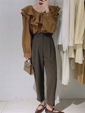 韩系荷叶边小衫，其它，驿谷