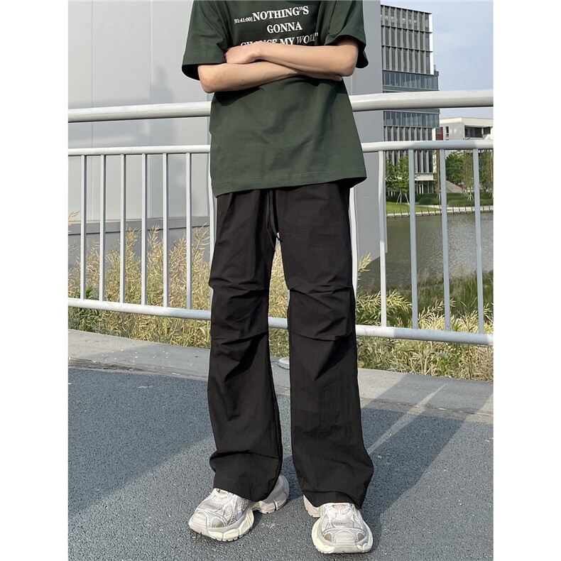 XZ612-K654-P55控78夏季降落伞兵裤褶皱解构速干裤冰丝报纸2,男装休闲裤,星座612