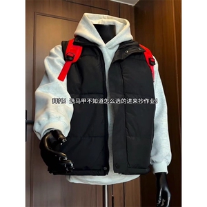 现货5W件冬季三防硬挺boxy短款立领棉衣马夹外套加厚马甲保暖棉服图片