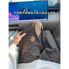 休闲舒适感港风格子裤慵懒风韩式复古潮款百搭长裤K805TP45控88，男装休闲裤，电商A102B