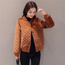棉衣/棉服通勤立领排扣2020年冬季长袖短款修身口袋纽扣时尚，女装棉衣/棉服，瑶迪依秀