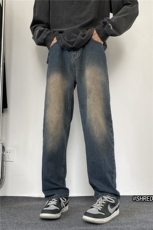 2024秋季美式高街复古水洗修身直筒牛仔裤B315-K23493-p55控75，男装牛仔裤，电商B315
