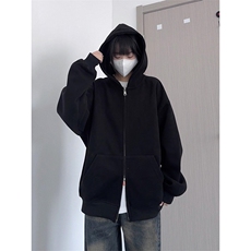 抖音得物品质二开26春装男女美式高街结构双拉链开衫卫衣外套，女装短外套，电商A486