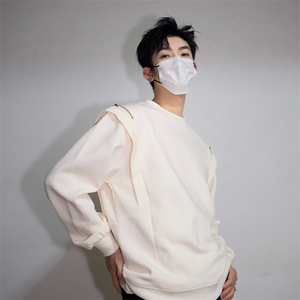 明星私服潮流小众机车卫衣T恤潮男飞袖打底衫长袖卫衣P58图片