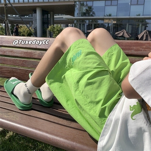 多巴胺穿搭短裤男宽松夏季薄款韩版潮流大码胖子休闲运动五分裤子图片