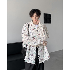 春夏蝴蝶流苏长袖衬衫外套时尚上衣CC39，男装衬衫，星座1116A-1（原606A）