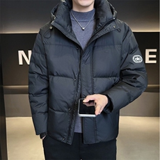 6086-m到3xL-P215标50店主风冬季男士休闲简约连帽修身羽绒服男，男装羽绒服，电商B255