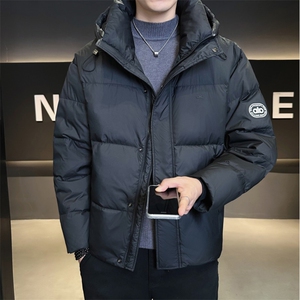 6086-m到3xL-P215标50店主风冬季男士休闲简约连帽修身羽绒服男图片