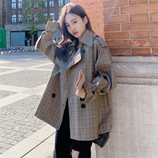大货已出2021春季新款格子短款风衣262A-Y3905-P115-K178，女装风衣，Yologo