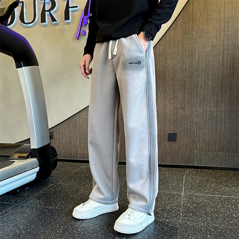 秋冬加绒休闲裤男士个性拼接加绒保暖卫裤男运动裤901N48加绒P68,男装休闲裤,星座901