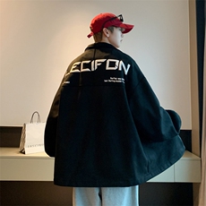 高级感发泡印花夹克男麂皮绒棒球服休闲冲锋衣外套6007-P60-控108，男装夹克，星座207