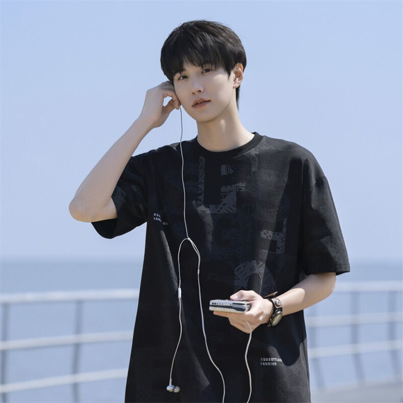 7A抗菌夏季大码潮流时尚动漫印花男士短袖,男装T恤,星座1107-1