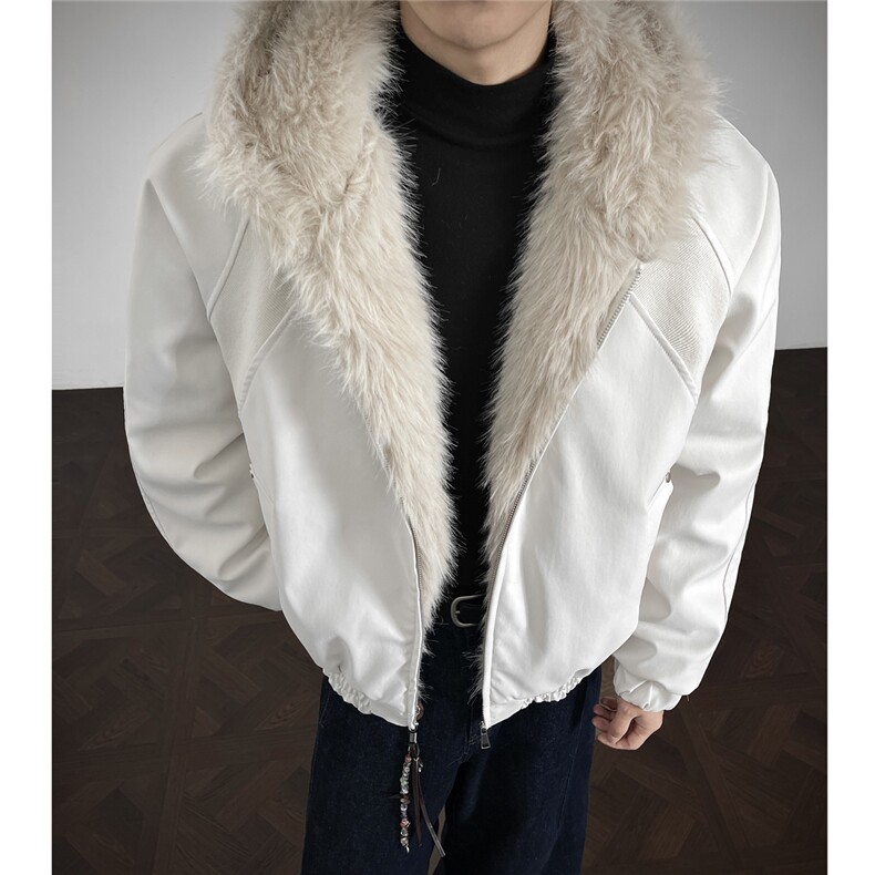现货螺纹拼接座山雕棉服美式连帽重磅情侣外套A170-M911-P138图片