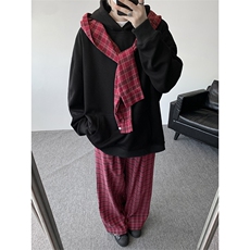 小众两连帽撞色大码卫衣套装T797特P65K797特P42TZ797特P107，男装休闲套装，电商A059