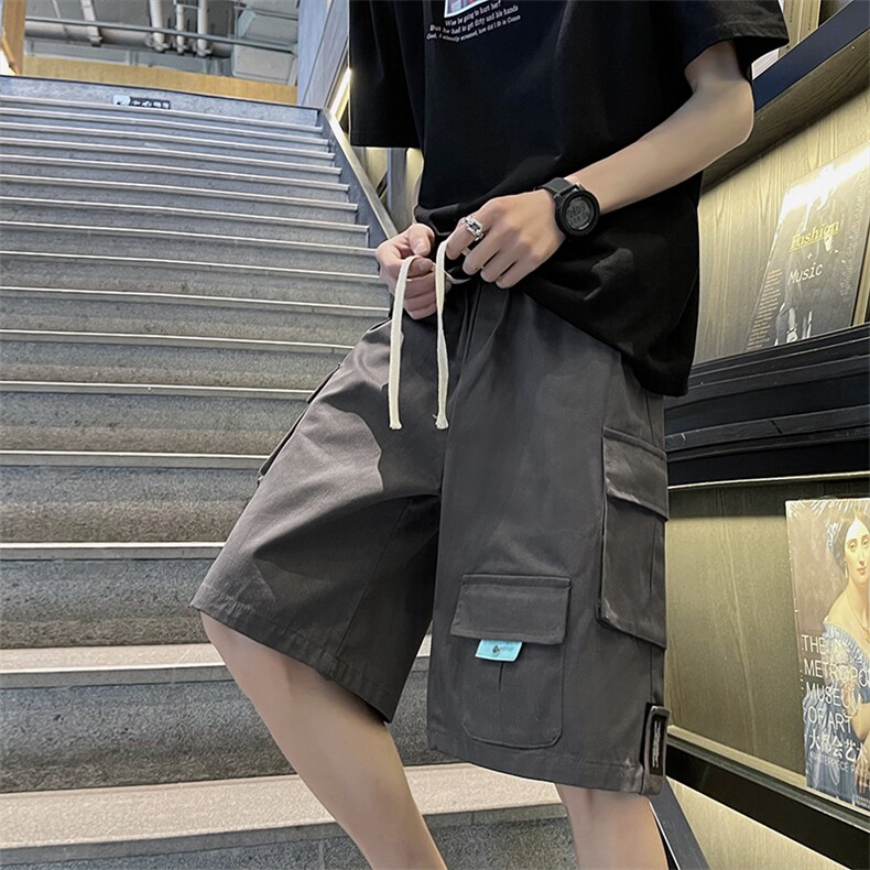 多口袋工装休闲短裤男潮流ins潮牌沙滩裤夏季新款宽松运动五分裤,男装牛仔裤,星座505-2（原电商A260-1)