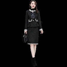 2024秋冬装新款时尚毛呢两件套小香风套裙潮流气质套装，女装套装/套裙，尚洛菲