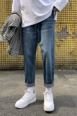牛仔裤男直筒宽松潮流港风ins潮牌韩版休闲九分裤长裤7190，男装牛仔裤，电商A318