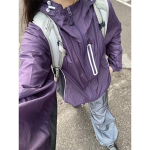 FS421LL-P50 紫色防晒衣男夏季连帽冲锋衣外套山系户外钓鱼登山服图片