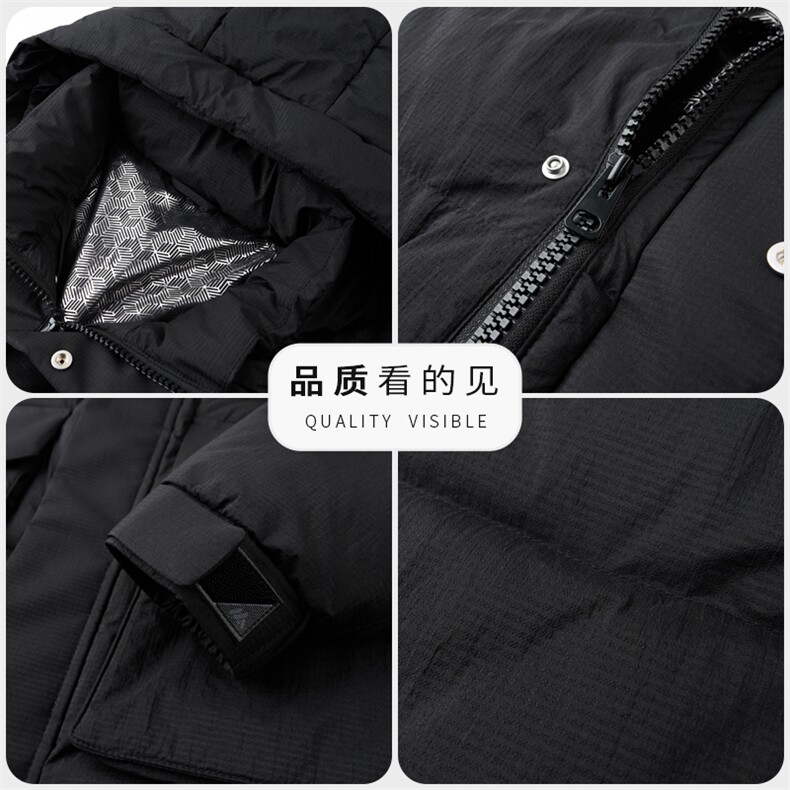 2026冬白鸭绒羽绒服商务男中长款加厚连帽保暖高级外套男士潮服,男装羽绒服,钱塘6003（原4033）