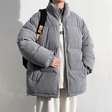 冬上新青少年加棉加厚棉服潮纯色清新立领棉衣外套男女6223-P100，男装棉衣，电商A441-1