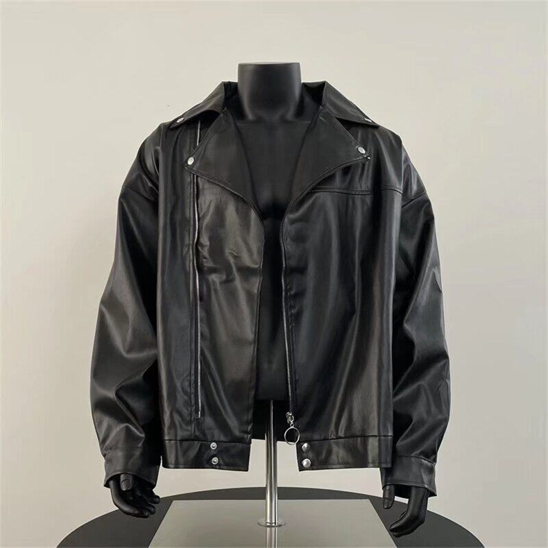 欧美街头宽松机车服皮衣男潮痞帅飞行员皮夹克外套PY112-P65,男装皮衣,星座1001-1