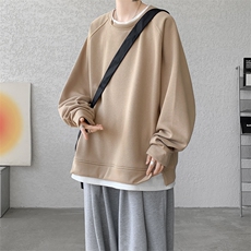 8XL-M假两件卫衣加肥加大码重磅拼接外套圆领套头WY5103P55加绒65，女装短外套，电商B238