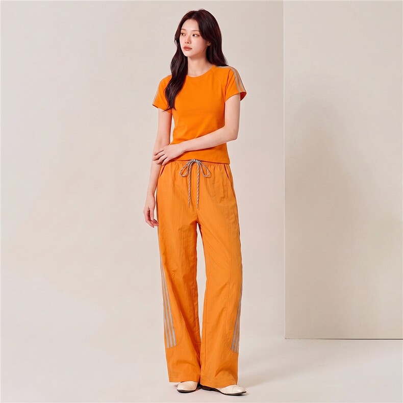 盐系高级感休闲运动时尚套装女夏季减龄圆领短袖上衣束脚裤两件套,女装套装/套裙,江南