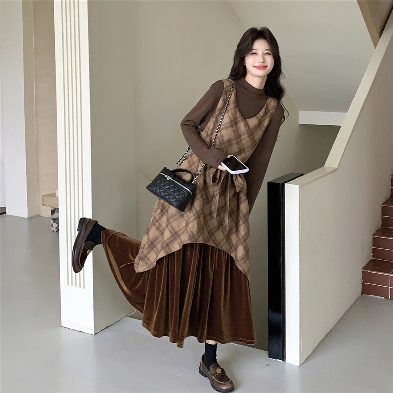 春装新款连衣裙+内搭两件套2C153-8951-P185K298,女装连衣裙,2C153