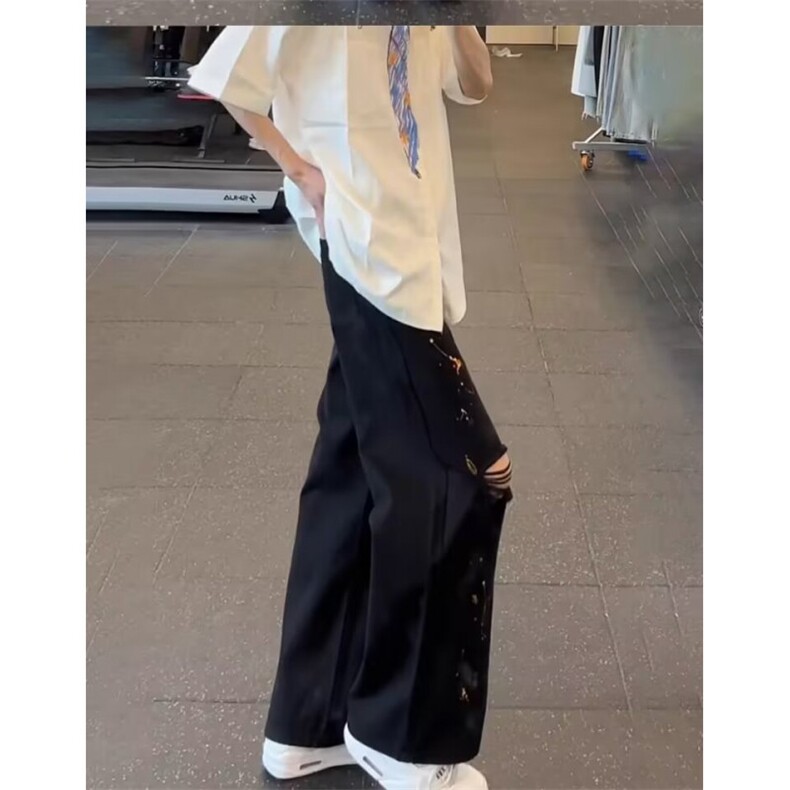 AK2003-P53美式高街潮流痞帅港风复古牛仔裤男神款,女装休闲裤,星座617A-2