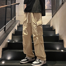 直播数据款春季新款多口袋伞兵裤宽松直筒休闲裤工装裤K502-P42，男装休闲裤，星座914-3