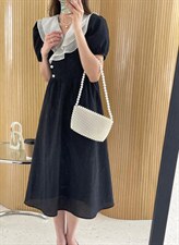 IMIZ｜NEW韩系荷叶边连衣裙，女装连衣裙，IMIZ