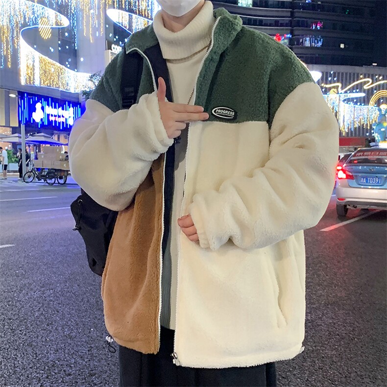 2024新款冬季加绒加厚棉服羊羔绒百搭保暖ins外套男装MY104P95,男装棉衣,电商A086