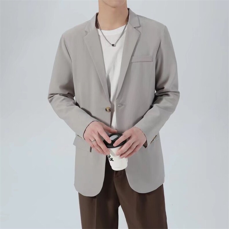 轻商务休闲抗皱免烫小西服男士2026春秋新款宽松简约西装夹克外套,男装夹克,星座506