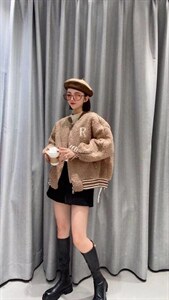 棒球领皮毛一体 冬季单品图片