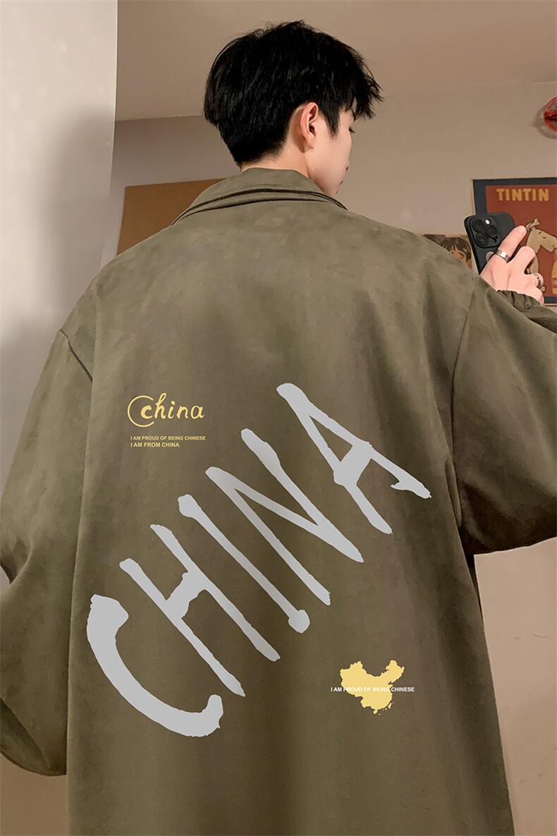 麂皮绒夹克男大码立领褂子外套JK85208-P68加绒款-P78,男装夹克,电商A040