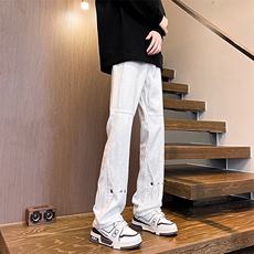 加长版裤子男高个子春秋微喇牛仔裤185cm110直筒KZ015P60加绒P70，男装牛仔裤，电商B312