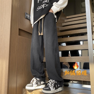 冬天加绒加厚 侧边织带宽松直筒牛仔裤 712-N359 P60 加绒65图片