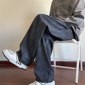！ 815A-MK98562-P45特 美式脏脏布折痕休闲裤直筒运动裤男潮图片