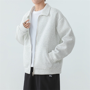 YK86030-P55 50%棉50%聚酯纤维 加厚420克重磅开衫卫衣外套秋冬款图片