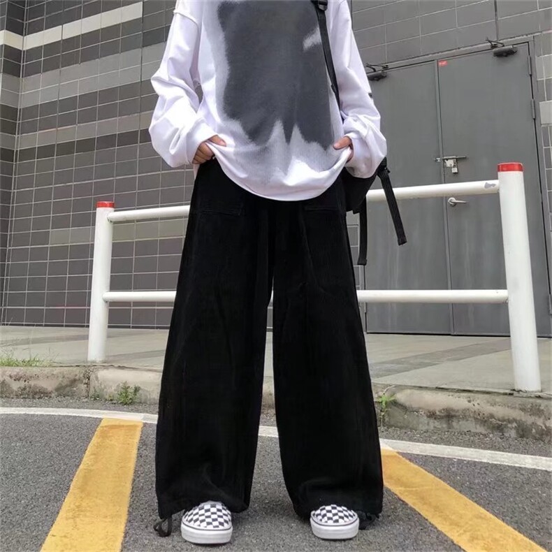男秋季新款港风休闲裤灯芯绒阔腿裤子K016P30,男装休闲裤,星座1116-2