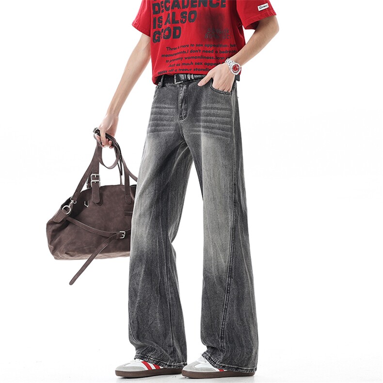 春夏季2026新款闪电纹微喇叭牛仔裤xz906-1-K1303特价P45控88，男装牛仔裤，星座906-1（原电商a316-2）