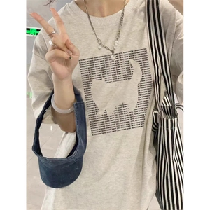 T0698-P30 日系手绘空白猫咪纯棉印花短袖 学院风宽松大码上衣图片