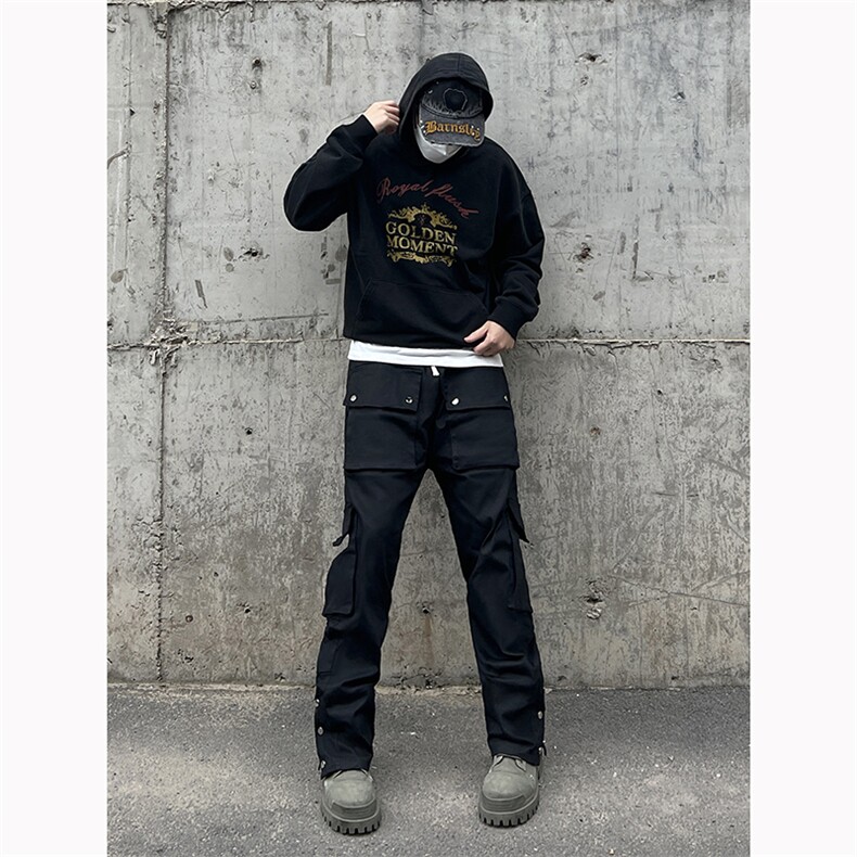B2212024秋冬美式ins高街排扣弹力工装休闲裤LK22052-P60控78,男装休闲裤,电商B221