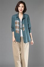 衬衫时尚潮流舒适排多扣2021年春季长袖个性气质，女装衬衫，小林双子