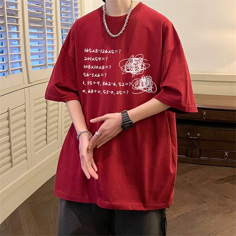 抖音得物二开现货供应220克夏装重磅美式高街宽松短袖t恤MT59,男装T恤,电商A486-1