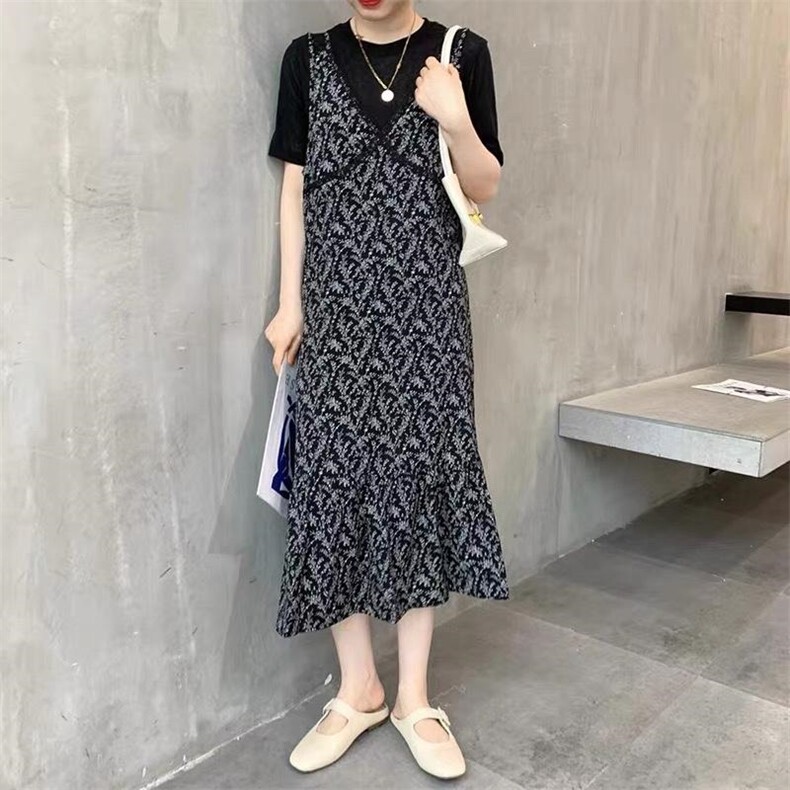 夏季新款韩版两件套连衣裙，女装连衣裙，依露奇