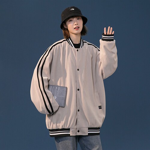 2023秋季新款港风针织开衫立领棒球服夹克潮流外套JK2058-P70图片